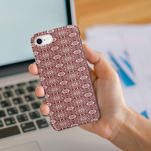 디제이아이 DJI Customize Phone Protective Cover Antique Baroque Floral Swirling Patterns Victorian Vintage Retro Style Ultra Slim Protective Hard Plastic Case Cover for iPhone 7/8