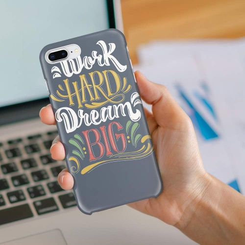 디제이아이 DJI Customize Phone Protective Cover Work Hard Dream Big Ultra Slim Protective Hard Plastic Case Cover for iPhone 7 Plus/8 Plus