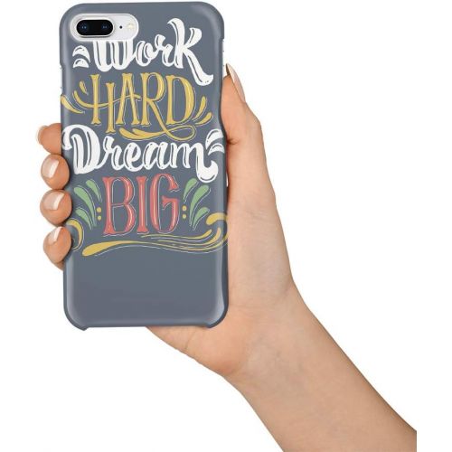 디제이아이 DJI Customize Phone Protective Cover Work Hard Dream Big Ultra Slim Protective Hard Plastic Case Cover for iPhone 7 Plus/8 Plus