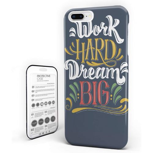 디제이아이 DJI Customize Phone Protective Cover Work Hard Dream Big Ultra Slim Protective Hard Plastic Case Cover for iPhone 7 Plus/8 Plus
