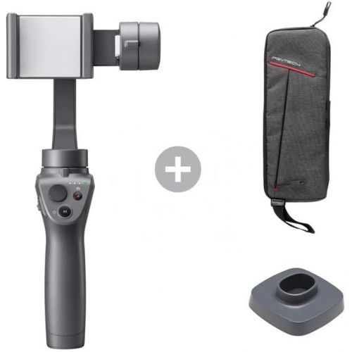 디제이아이 DJI Osmo Mobile 2 3-Axis Handheld Gimbal Lightweight Stabilizer for iPhone & Android Smartphones with Carry Case and Base