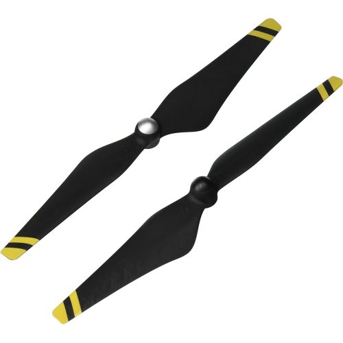 디제이아이 Genuine DJI Phantom 3 E305 9450 Carbon Fiber Reinforced Self-tightening Propellers Props (Composite Hub, Black with Yellow Stripes) For Phantom 3 Professional, Advanced, Phantom 2