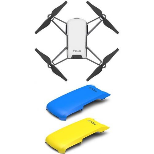 디제이아이 Tello Quadcopter Drone with HD Camera and VR,Powered by DJI Technology and Intel Processor,Coding Education,DIY Accessories,Throw and Fly (with Blue/Yellow Cover)