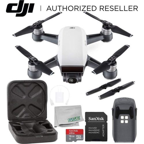 디제이아이 DJI Spark Portable Mini Drone Quadcopter Starters Bundle (Alpine White)