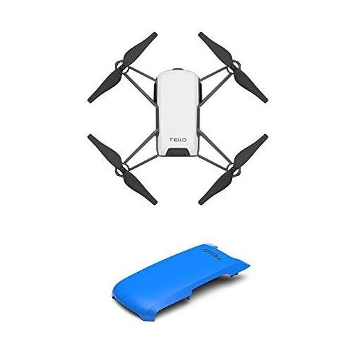 디제이아이 Tello Quadcopter Drone with HD Camera and VR,Powered by DJI Technology and Intel Processor,Coding Education,DIY Accessories,Throw and Fly (Blue Cover)