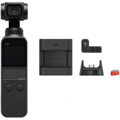 디제이아이 DJI Osmo Pocket Handheld 3 Axis Gimbal Stabilizer with integrated Camera, Attachable to Smartphone, Android (USB-C), iPhone with Osmo Pocket Expansion Kit