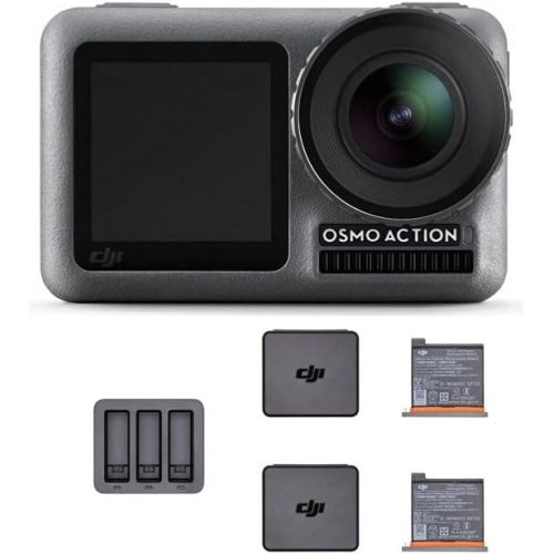 디제이아이 DJI OSMO Action Camera with DJI Care Refresh, Comes 128GB Extreme Micro SD, with 2 Displays, 11m Waterproof, 4K HDR Video, 12MP 145 Degree Angle (Black), with 128GB + Care Refresh