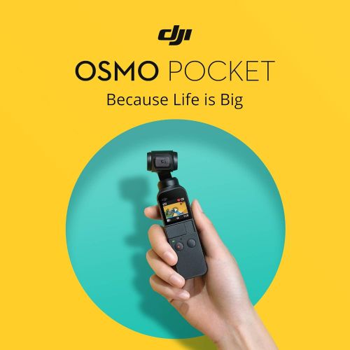 디제이아이 DJI Osmo Pocket - Handheld 3-Axis Gimbal Stabilizer with integrated Camera 12 MP 1/2.3” CMOS 4K Video, Attachable to Smartphone, Android, iPhone, Black