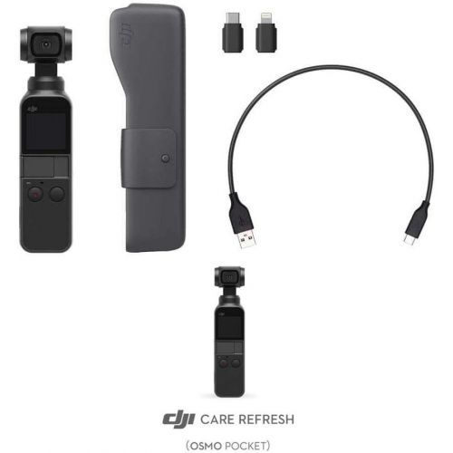 디제이아이 DJI Osmo Pocket + DJI Care Refresh - 3-Axis Gimbal Image Stabilization (1/2.3 Inch Sensor with 80 ° Field of View and F2.0 Aperture, Video Recording up to 4K Ultra HD at 60 fps)