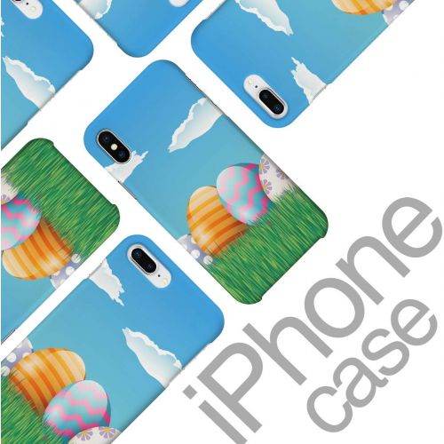 디제이아이 DJI Customize Phone Protective Cover Happy Easter Colorful Eggs in Grass Artwork Spring Festival Ultra Slim Protective Hard Plastic Case Cover for iPhone x