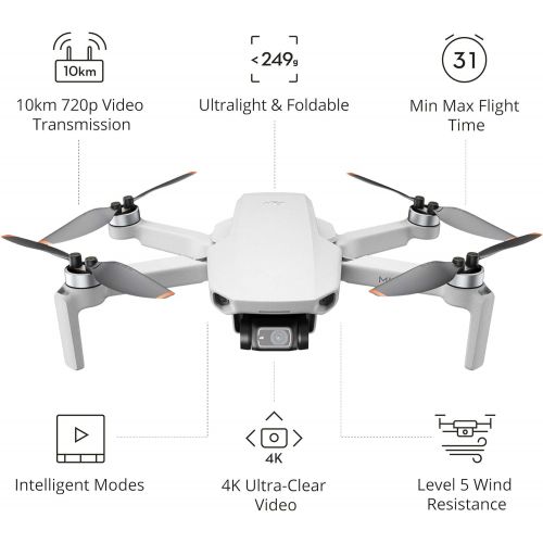 디제이아이 DJI Mini 2 Fly More Combo ? Ultralight Foldable Drone, 3-Axis Gimbal with 4K Camera, 12MP Photos, 31 Mins Flight Time, OcuSync 2.0 10km HD Video Transmission, QuickShots, Gray