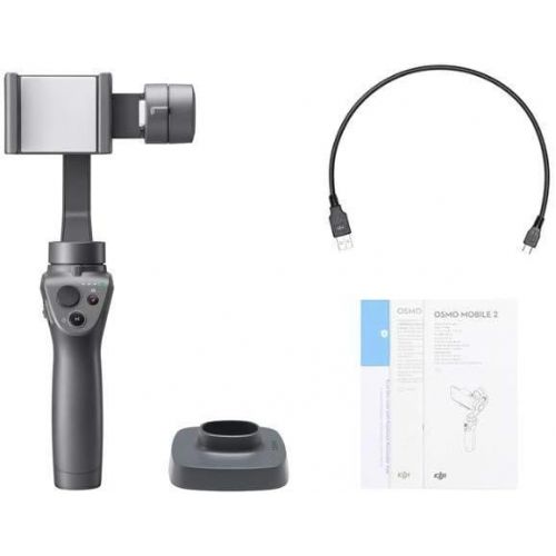 디제이아이 DJI Osmo Mobile 2 3-Axis Handheld Gimbal Stabilizer for iPhone & Android Smartphones with PGYTECH Action Camera Adapter