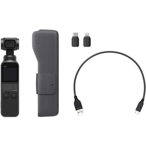 디제이아이 DJI Osmo Pocket - Handheld 3-Axis Gimbal Stabilizer with integrated Camera 12 MP 1/2.3” CMOS 4K Video, Attachable to Smartphone, Android, iPhone, Black