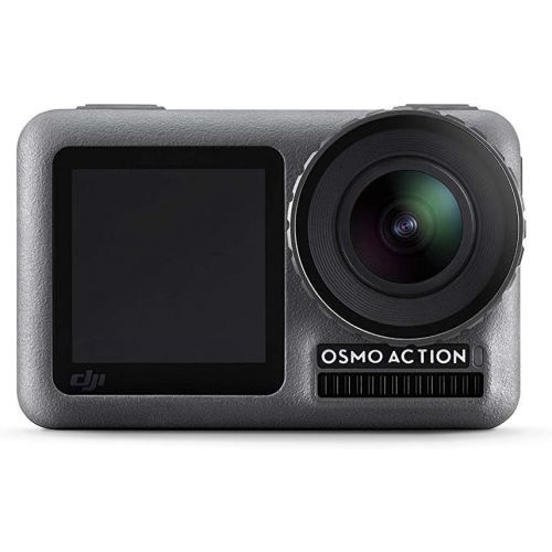 디제이아이 DJI OSMO Action Cam Digital Camera Bundle with 2 Displays 36FT/11M Waterproof 4K HDR-Video 12MP 145° Angle, 128gb Micro SD Card, Card Reader, Must Have Accessories