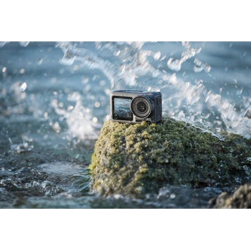 디제이아이 DJI OSMO Action Cam Digital Camera Bundle with 2 Displays 36FT/11M Waterproof 4K HDR-Video 12MP 145° Angle, 128gb Micro SD Card, Card Reader, Must Have Accessories