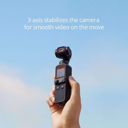 디제이아이 DJI Pocket 2 - Handheld 3-Axis Gimbal Stabilizer with 4K Camera, 1/1.7” CMOS, 64MP Photo, Pocket-Sized, ActiveTrack 3.0, Glamour Effects, YouTube TikTok Video Vlog, for Android and