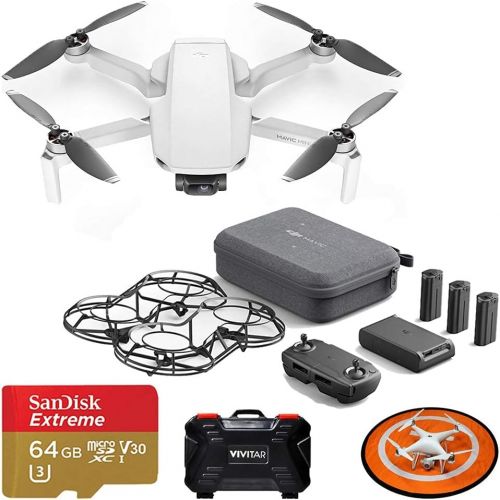 디제이아이 DJI Mavic Mini Fly More Combo Drone Quadcopter Bundle with Landing Pad 64GB Micro SD Card SD Card Case - Accessory Kit