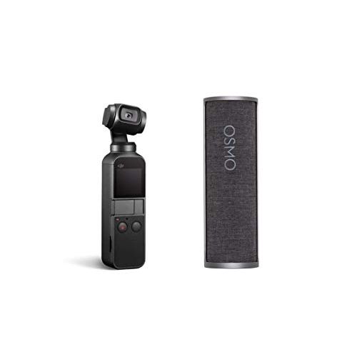 디제이아이 DJI Osmo Pocket - Handheld 3-Axis Gimbal Stabilizer with Integrated Camera 12 MP 1/2.3” CMOS 4K Video with Charging Case Bundle