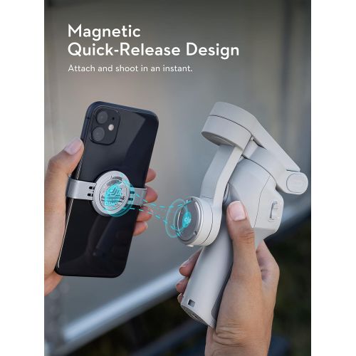 디제이아이 DJI OM 4 - Handheld 3-Axis Smartphone Gimbal Stabilizer with Grip, Tripod, Gimbal Stabilizer Ideal for Vlogging, YouTube, Live Video, Phone Stabilizer Compatible with iPhone and An