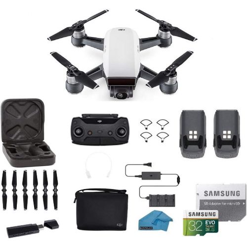 디제이아이 DJI Spark Intelligent Portable Mini Drone Quadcopter, Fly More Combo, with MUST HAVE ACCESSORIES, 2 Batteries, 32 GB SD Card (SPARK 2 BATTERY BUNDLE)
