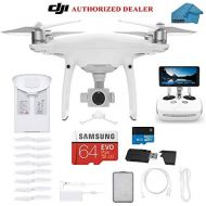 DJI Phantom 4 PRO Plus Quadcopter Drone with 1-inch 20MP 4K Camera KIT with Built in Monitor, 32GB Micro SDXC Card, Reader 3.0 and Must Have Accessories