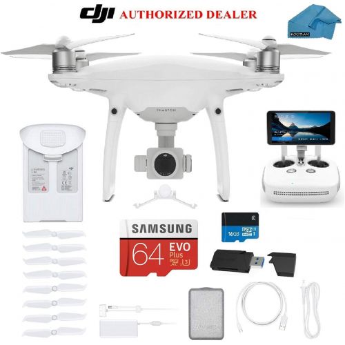 디제이아이 DJI Phantom 4 PRO Plus Quadcopter Drone with 1-inch 20MP 4K Camera KIT with Built in Monitor, 32GB Micro SDXC Card, Reader 3.0 and Must Have Accessories