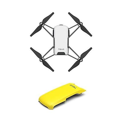 디제이아이 Tello Quadcopter Drone with HD Camera and VR,Powered by DJI Technology and Intel Processor,Coding Education,DIY Accessories,Throw and Fly (with Yellow Cover)