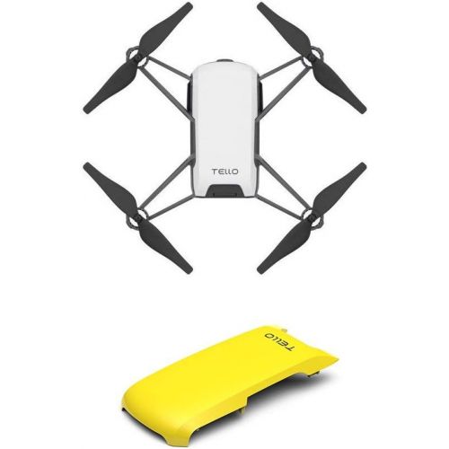 디제이아이 Tello Quadcopter Drone with HD Camera and VR,Powered by DJI Technology and Intel Processor,Coding Education,DIY Accessories,Throw and Fly (with Yellow Cover)