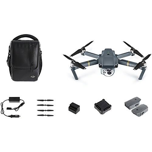 디제이아이 DJI Mavic Pro Fly More Combo: Foldable Propeller Quadcopter Drone Kit with Remote, 3 Batteries, 16GB MicroSD, Charging Hub, Car Charger, Power Bank Adapter, Shoulder Bag