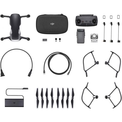 디제이아이 DJI Mavic Air Quadcopter with Remote Controller - Onyx Black Max Flight Bundle with Spare Battery, and Custom Mavic Air Hard Shell Back Pack