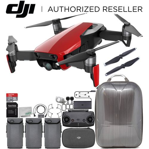 디제이아이 DJI Mavic Air Drone Quadcopter (Flame Red) Hard Shell Anti-Shock Carrying Backpack Ultimate Bundle