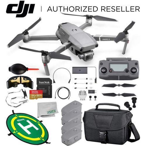 디제이아이 DJI Mavic 2 Pro Drone Quadcopter with Hasselblad Camera 1” CMOS Sensor Must-Have 4-Battery Bundle