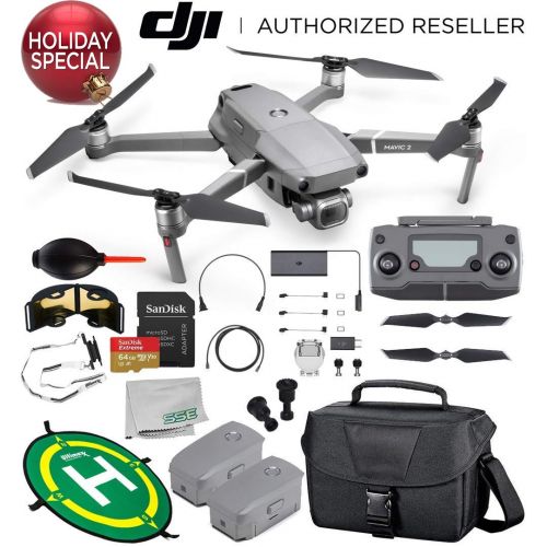 디제이아이 DJI Mavic 2 Pro Drone Quadcopter with Hasselblad Camera 1” CMOS Sensor Must-Have 4-Battery Bundle