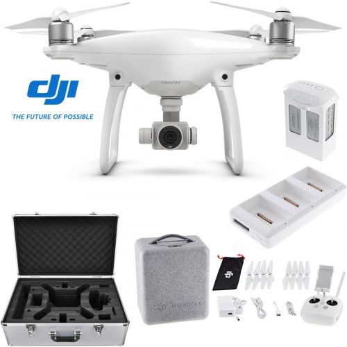 디제이아이 DJI Phantom 4 Quadcopter Drone Bundle includes Drone, Intelligent Battery Charging Hub, Extra Intelligent Flight Battery and Custom Carrying Case for DJI Phantom 4
