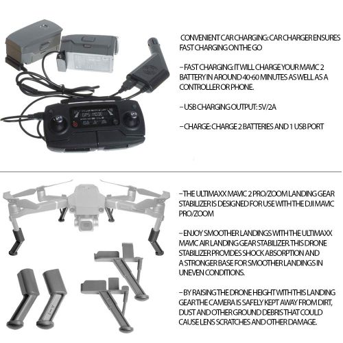 디제이아이 DJI Mavic 2 Zoom Drone Quadcopter with 24-48mm Optical Zoom Camera with Fly More KIT 64GB Ultimate Bundle with 1-Year Extended Warranty