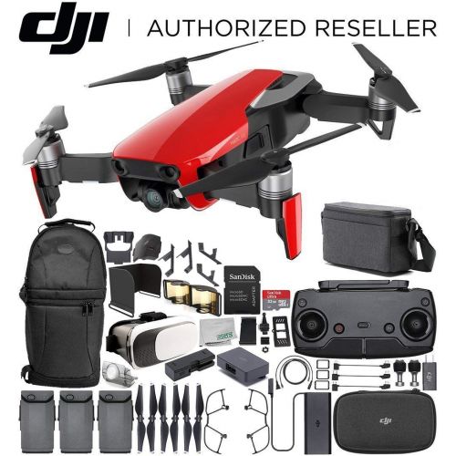 디제이아이 DJI Mavic Air Drone Quadcopter FLY MORE COMBO (Flame Red) EVERYTHING YOU NEED Bundle