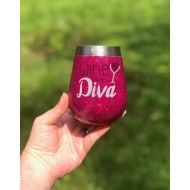 /DJsPersonalizedHut Glitter Dipped Stainless Wine Glass - Perfect For Outdoors - Wine Diva