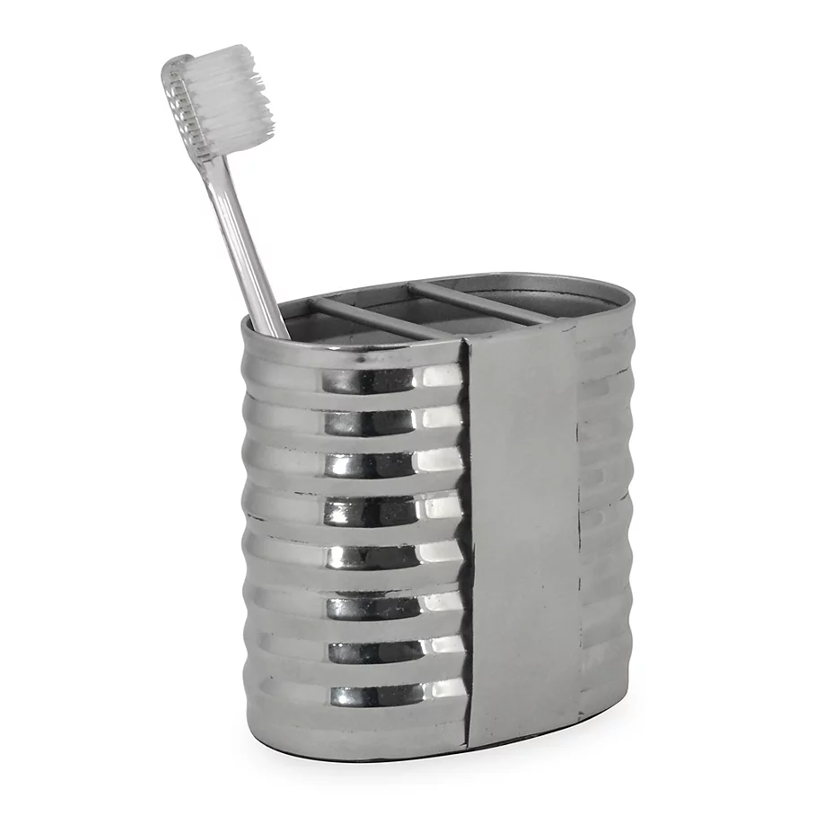  DKNY Corrugated Metal Toothbrush Holder