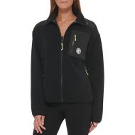 DKNY Women's Sport Full Zip Hybrid Polar Fleece Jacket, Black, Small