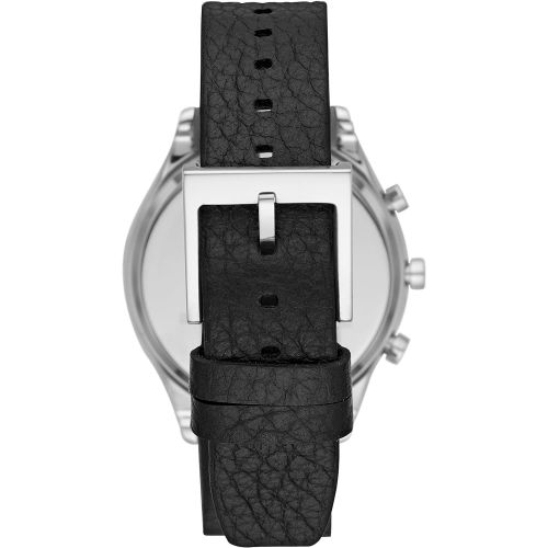  DKNY Womens Woodhaven Hybrid Quartz Stainless Steel and Leather Smart Watch, Color:Black (Model: NYT6100)