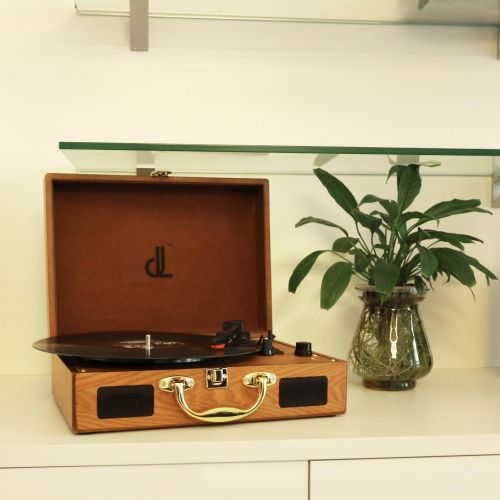  [아마존핫딜][아마존 핫딜] D&L Turntable for Vinyl Records Portable Record Player, 3 Speed Suitcase Phonograph with Built-in Stereo Speakers, PC Recorder, Headphone Jack