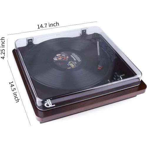  [아마존핫딜][아마존 핫딜] D&L Vinyl Record Player, Vintage Phonograph Turntable with Built-in Stereo Speakers Support PC Recording,RCA Output,Wood