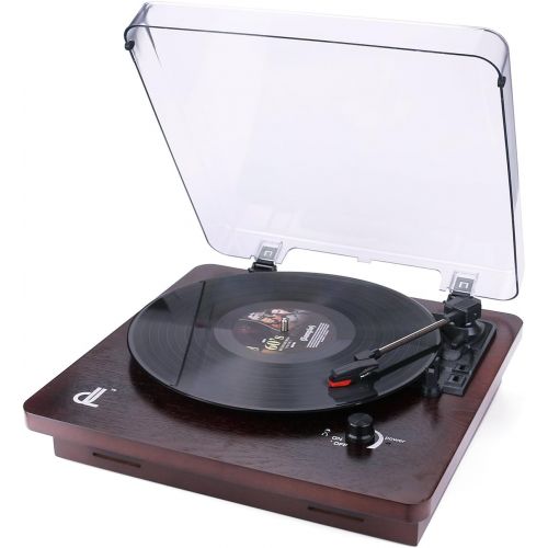  [아마존핫딜][아마존 핫딜] D&L Vinyl Record Player, Vintage Phonograph Turntable with Built-in Stereo Speakers Support PC Recording,RCA Output,Wood