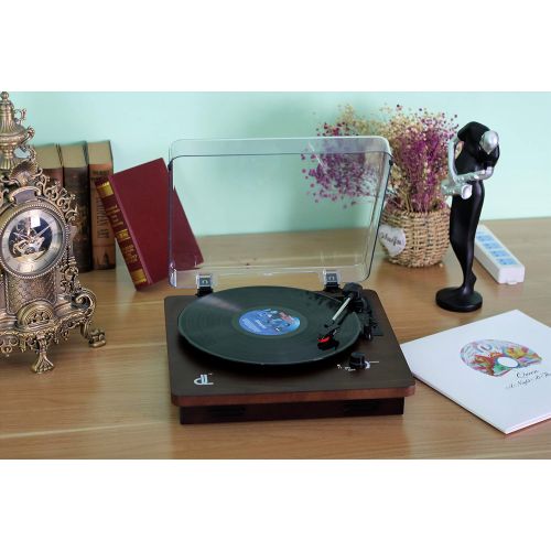  [아마존핫딜][아마존 핫딜] D&L Vinyl Record Player, Vintage Phonograph Turntable with Built-in Stereo Speakers Support PC Recording,RCA Output,Wood