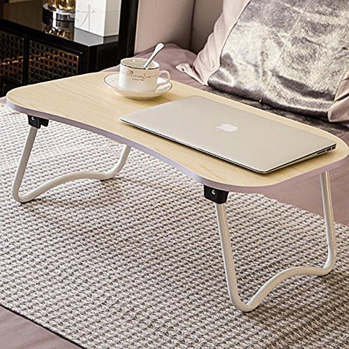  DL furniture DL Furniture - Large Foldable Bed Tray Lap Desk W Shape Support Bottom, Perfect for Station Your Laptop & Mobile Device on Your Bed | Beige