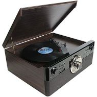 Record Player,Phonographs DLITIME 3-Speed Vinyl Turntable Built-in 2 x9W Bluetooth Speakers, Headphone Jack/Aux In/RCA/LED/USB/MP3/CD/FM/AM Record Player