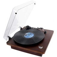 DLITIME PC Encoding Record Player,3-Speed Vinyl Turntable Built-in 2x1W Bluetooth Speakers, RCA/AUX/Headphone Jack Record Player