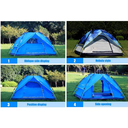  DLLZq Automatisches Outdoor-Pop-up-Zelt ， 3-4 Personen Tragbare Familie Camping Wasserdichter Schirm Atmungsaktives Strandgarten-Angelpicknick,Green