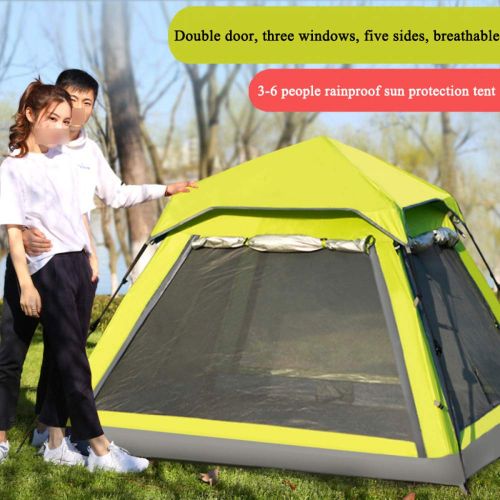  DLLZq Automatic Pop Up Tent，Outdoor Camping Beach Waterproof and UV Protection Breathable Fishing Picnic 3-4 Person,Purple