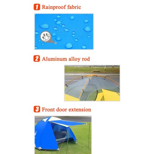  DLLzq Camping Doppelzelt Atmungsaktiver Schlaf Fuer 2 Personen Wasserdichte Outdoor-Picknickausruestung